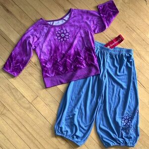 NWT American Girl Chrissa’s Pajamas PJs Sleepwear Set Girls S Small 7 8